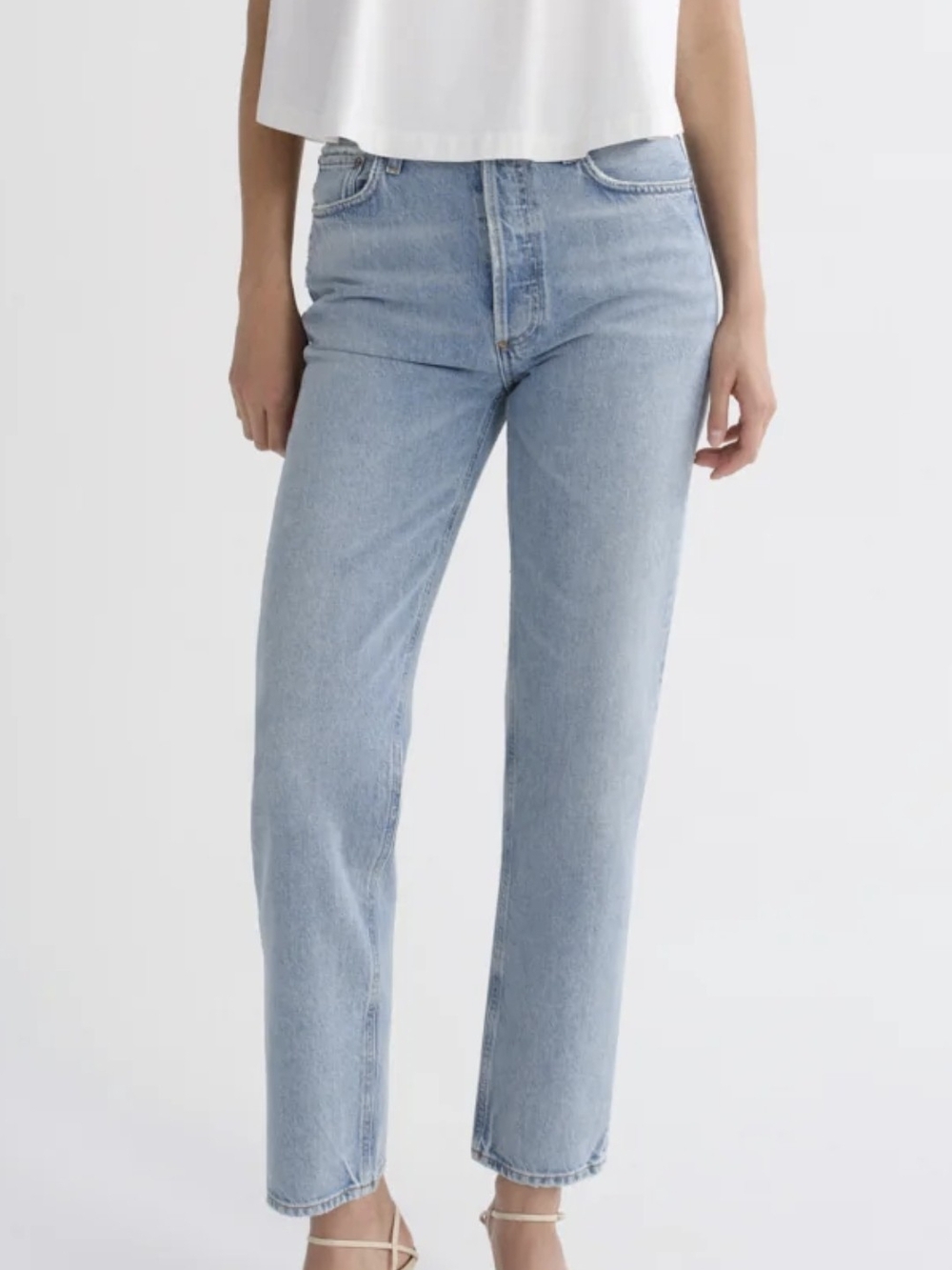 AGOLDE Pinch Fit Light Wash 90s High-Rise Straight Jeans Sz 25